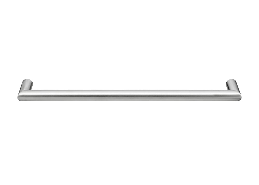 COLDBUSTER HORIZONTAL ROUND HEATED SINGLE TOWEL RAIL BRUSHED STAINLESS STEEL (AVAILABLE IN 450MM, 632MM AND 832MM)