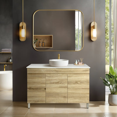 POSEIDON BERGE WHITE OAK 1200MM FLOOR STANDING VANITY (AVAILABLE IN LEFT HAND DRAWER AND RIGHT HAND DRAWER)