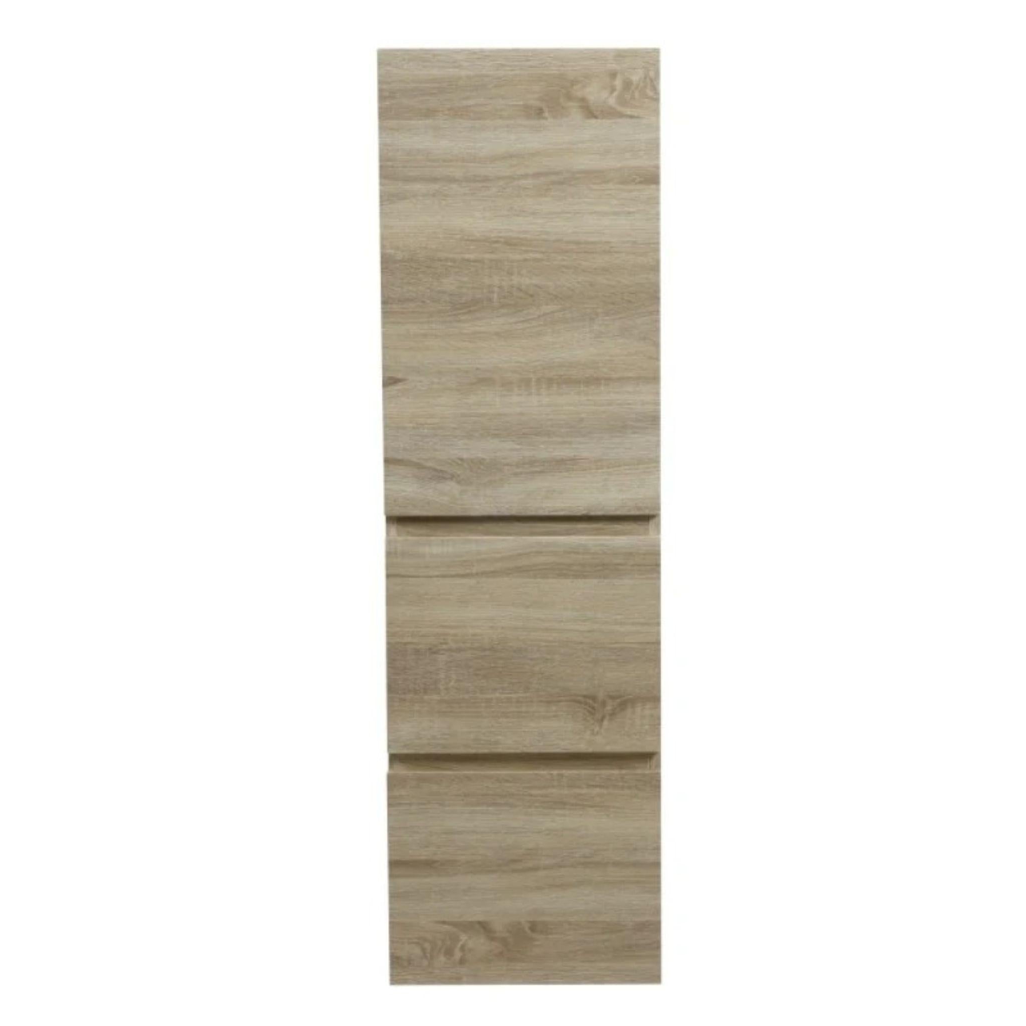 POSEIDON WALL HUNG TALL BOY WHITE OAK 400MM X 1350MM