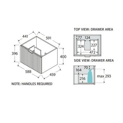 FIENZA BAYVIEW STONE GREY MATTE 600MM SINGLE BOWL WALL HUNG VANITY