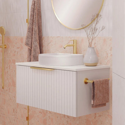 FIENZA BAYVIEW ULTRA WHITE MATTE 900MM SINGLE BOWL WALL HUNG VANITY