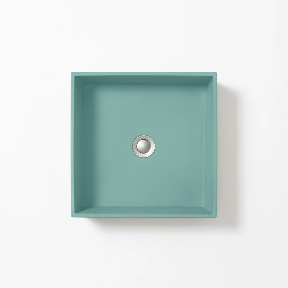 CONCRETE STUDIO BALY ABOVE COUNTER BASIN SQUARE AQUA 360MM
