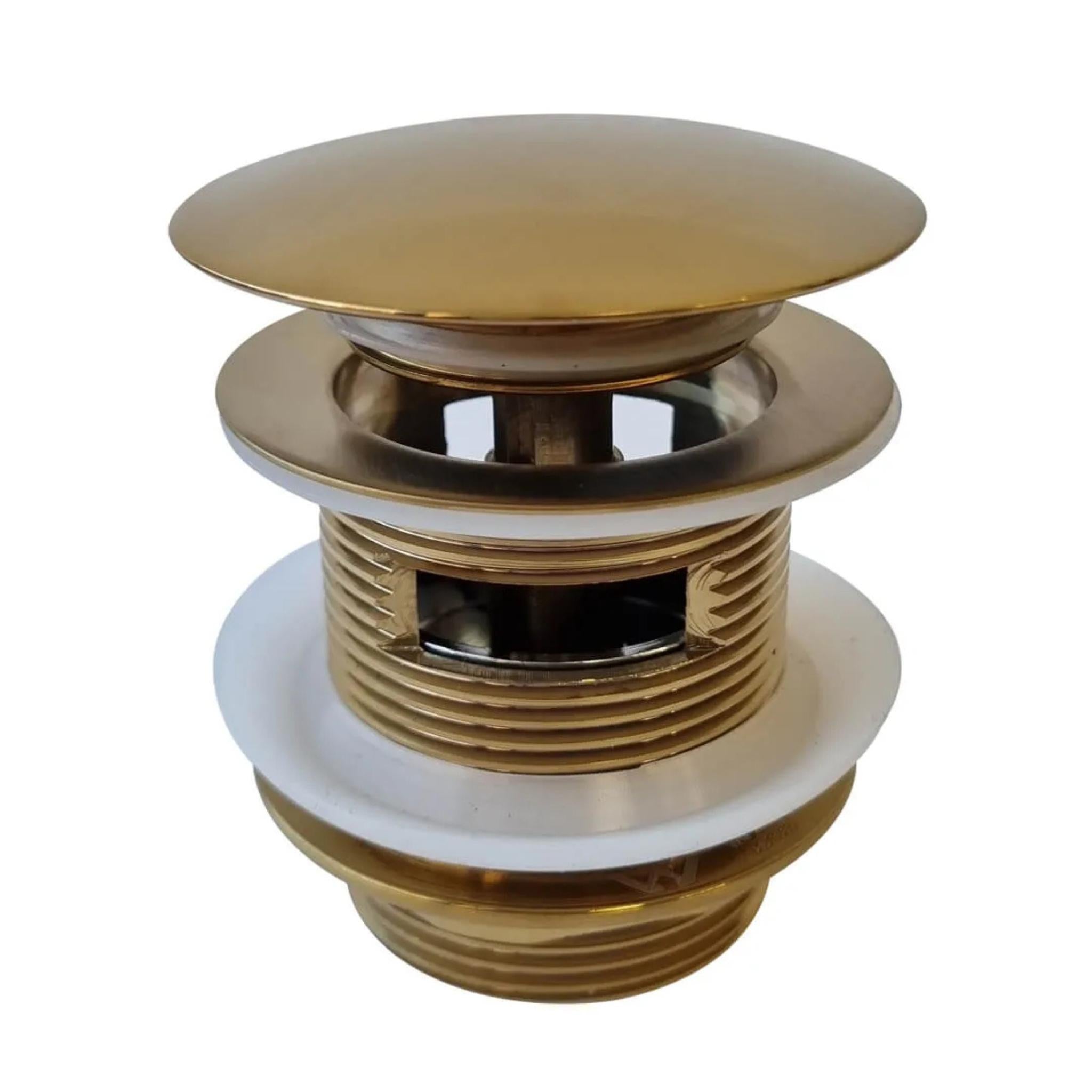 TURNER HASTINGS SAFETY PULL-OUT POP-UP BATH WASTE WITH SHORT TAIL OVERFLOW 40MM BRUSHED BRASS