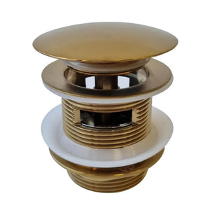 TURNER HASTINGS SAFETY PULL-OUT POP-UP BATH WASTE WITH SHORT TAIL OVERFLOW 40MM BRUSHED BRASS