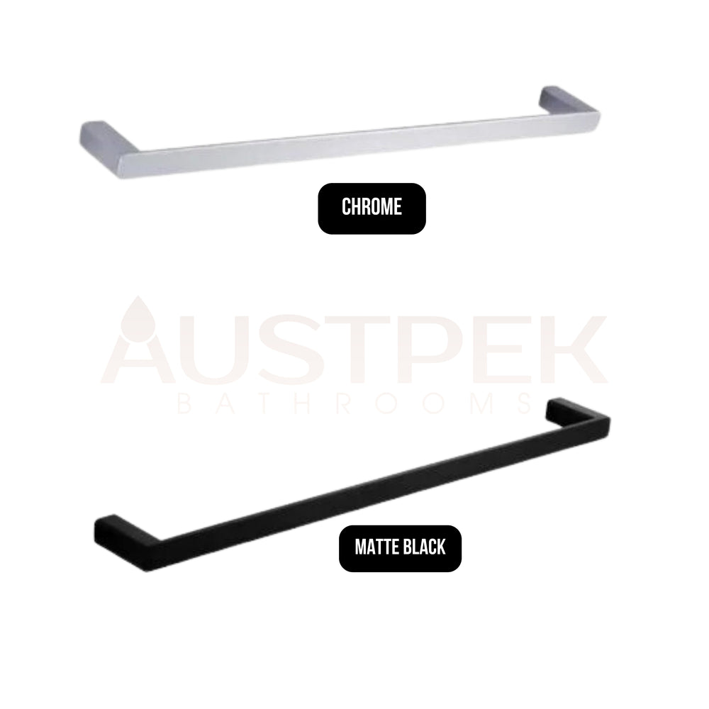 HELLYCAR ELEGANT SINGLE NON-HEATED TOWEL RAIL CHROME 600MM AND 800MM