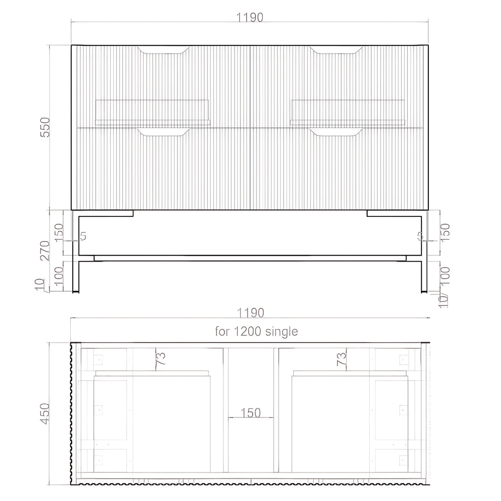 RIVA BALI BROWN OAK 1200MM SINGLE BOWL FLOOR STANDING VANITY