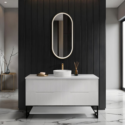 RIVA BALI MATTE WHITE 1500MM SINGLE BOWL FLOOR STANDING VANITY