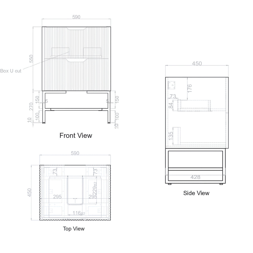RIVA BALI BROWN OAK 600MM SINGLE BOWL FLOOR STANDING VANITY