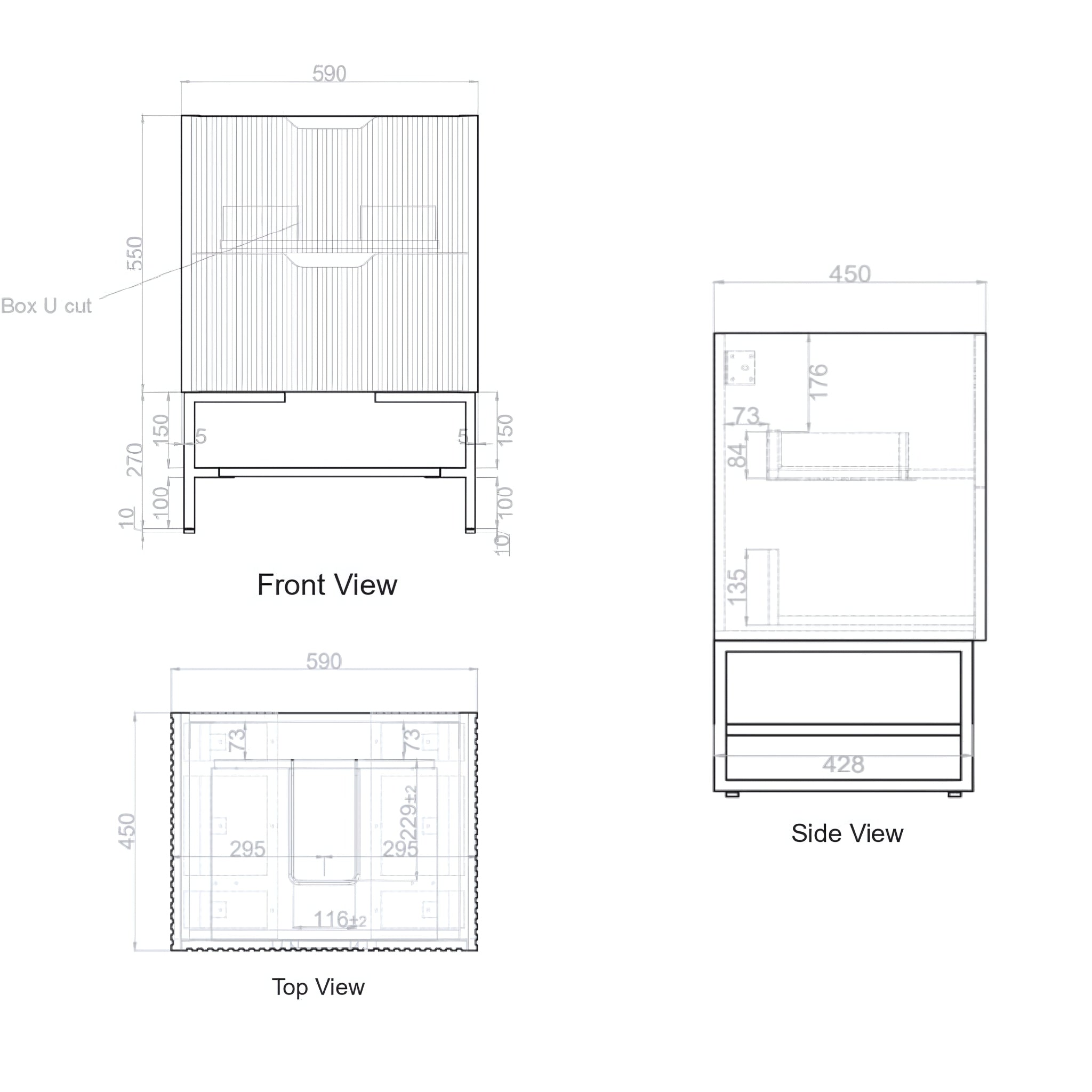 RIVA BALI WHITE OAK 600MM SINGLE BOWL FLOOR STANDING VANITY