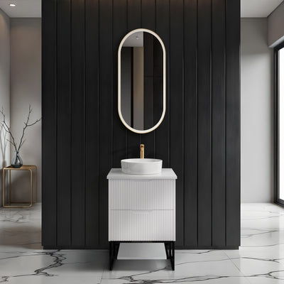 RIVA BALI MATTE WHITE 600MM SINGLE BOWL FLOOR STANDING VANITY