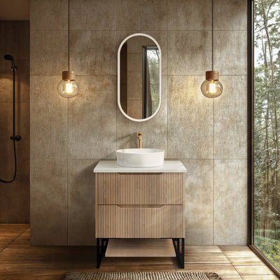 RIVA BALI AMERICAN OAK 750MM SINGLE BOWL FLOOR STANDING VANITY