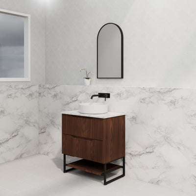 RIVA BALI BROWN OAK 750MM SINGLE BOWL FLOOR STANDING VANITY