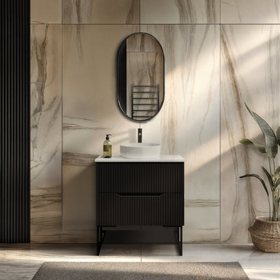 RIVA BALI MATTE BLACK 750MM SINGLE BOWL FLOOR STANDING VANITY