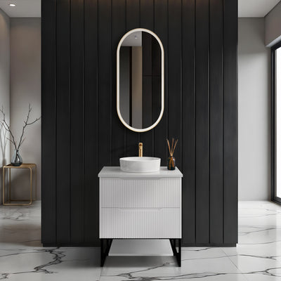 RIVA BALI MATTE WHITE 750MM SINGLE BOWL FLOOR STANDING VANITY