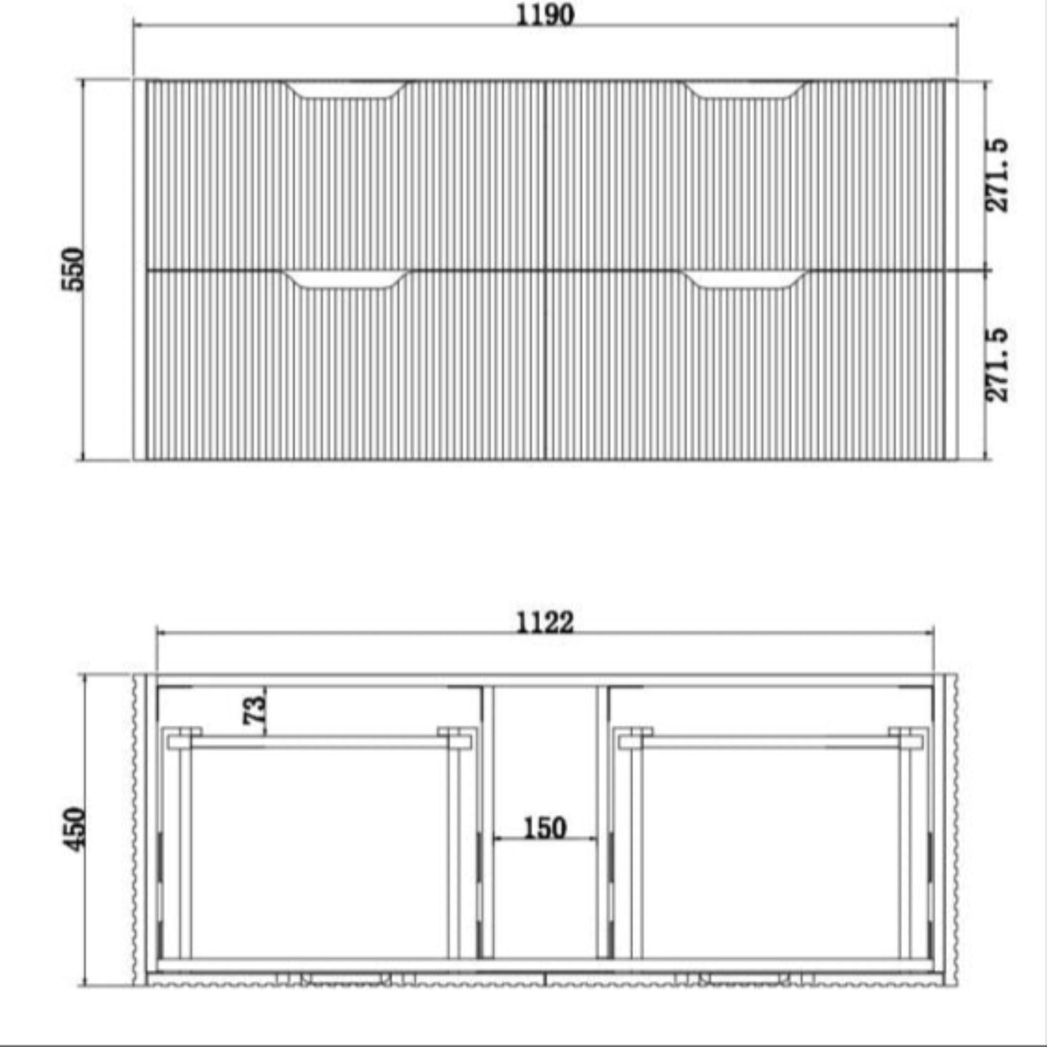 RIVA BALI MATTE WHITE 1200MM SINGLE BOWL WALL HUNG VANITY