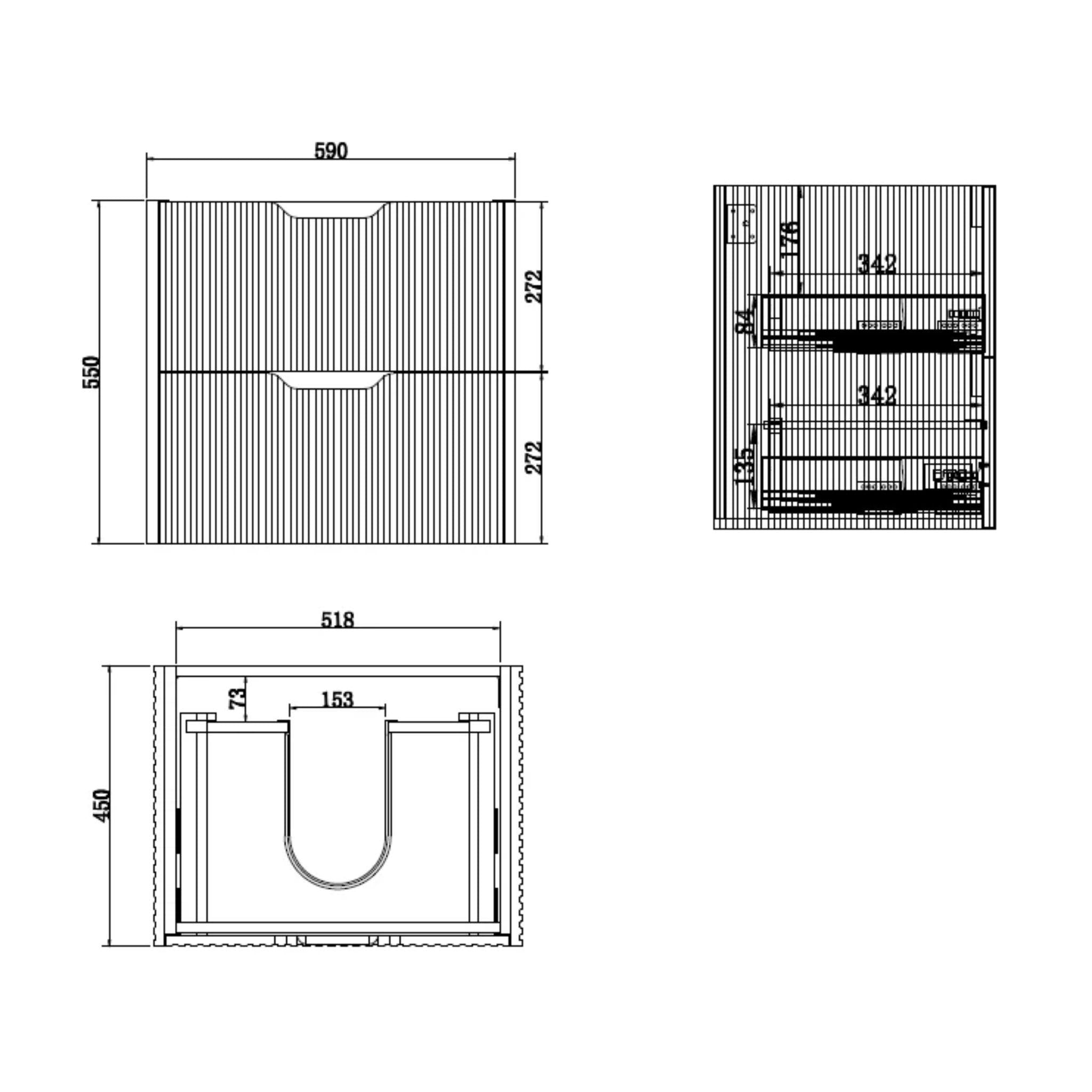 RIVA BALI AMERICAN OAK 600MM SINGLE BOWL WALL HUNG VANITY