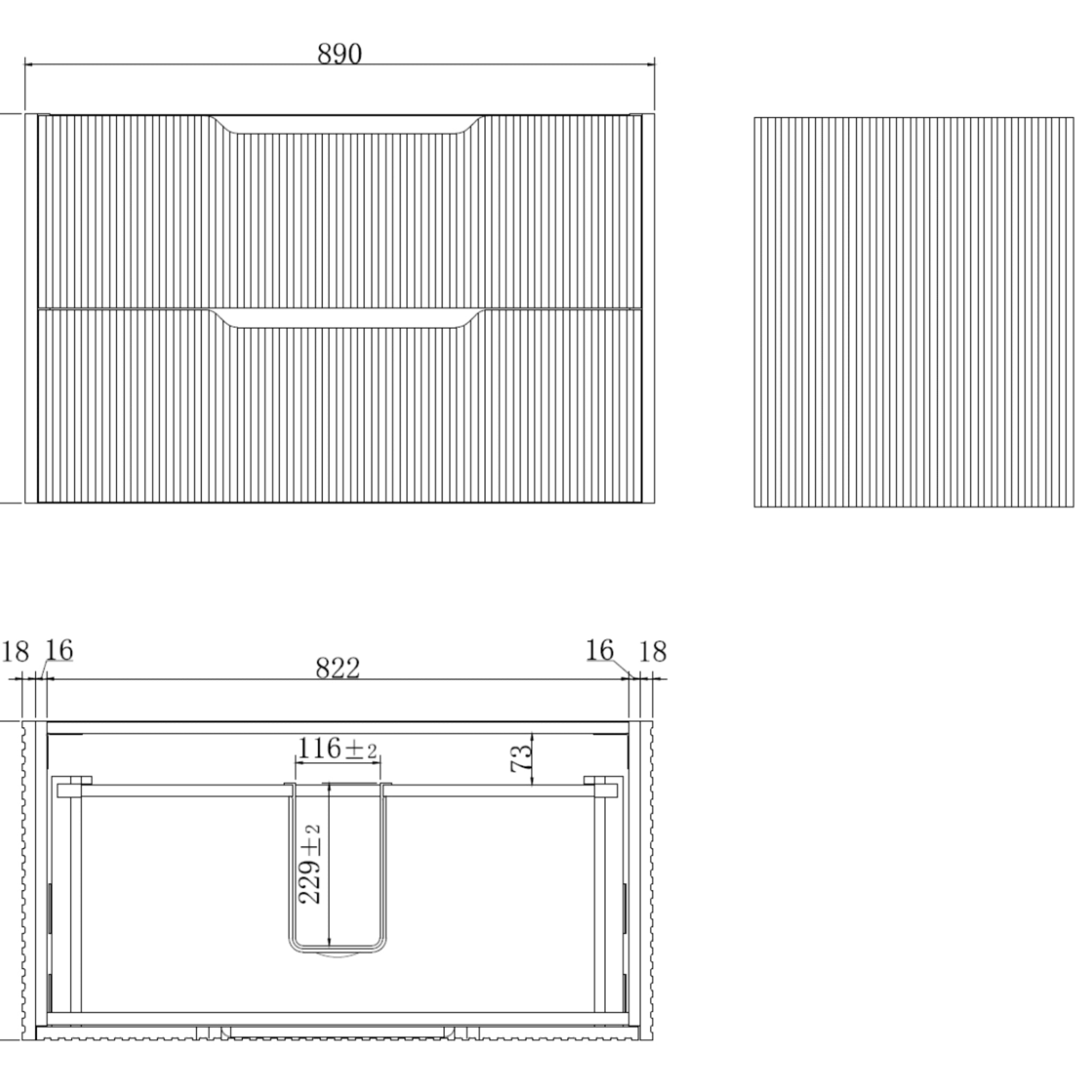 RIVA BALI BROWN OAK 900MM SINGLE BOWL WALL HUNG VANITY