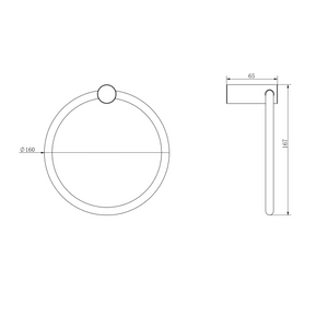 Linsol Banjo S3 Towel Ring 160mm Chrome alt view