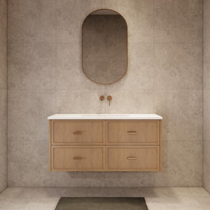 RIVA BANFF COASTAL OAK 1200MM SINGLE BOWL WALL HUNG VANITY