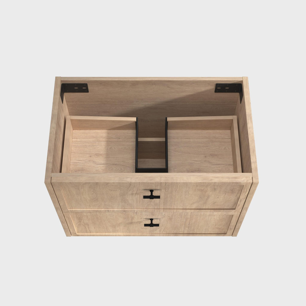 RIVA BANFF COASTAL OAK 600MM SINGLE BOWL WALL HUNG VANITY