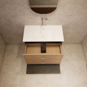 RIVA BANFF COASTAL OAK 900MM SINGLE BOWL WALL HUNG VANITY