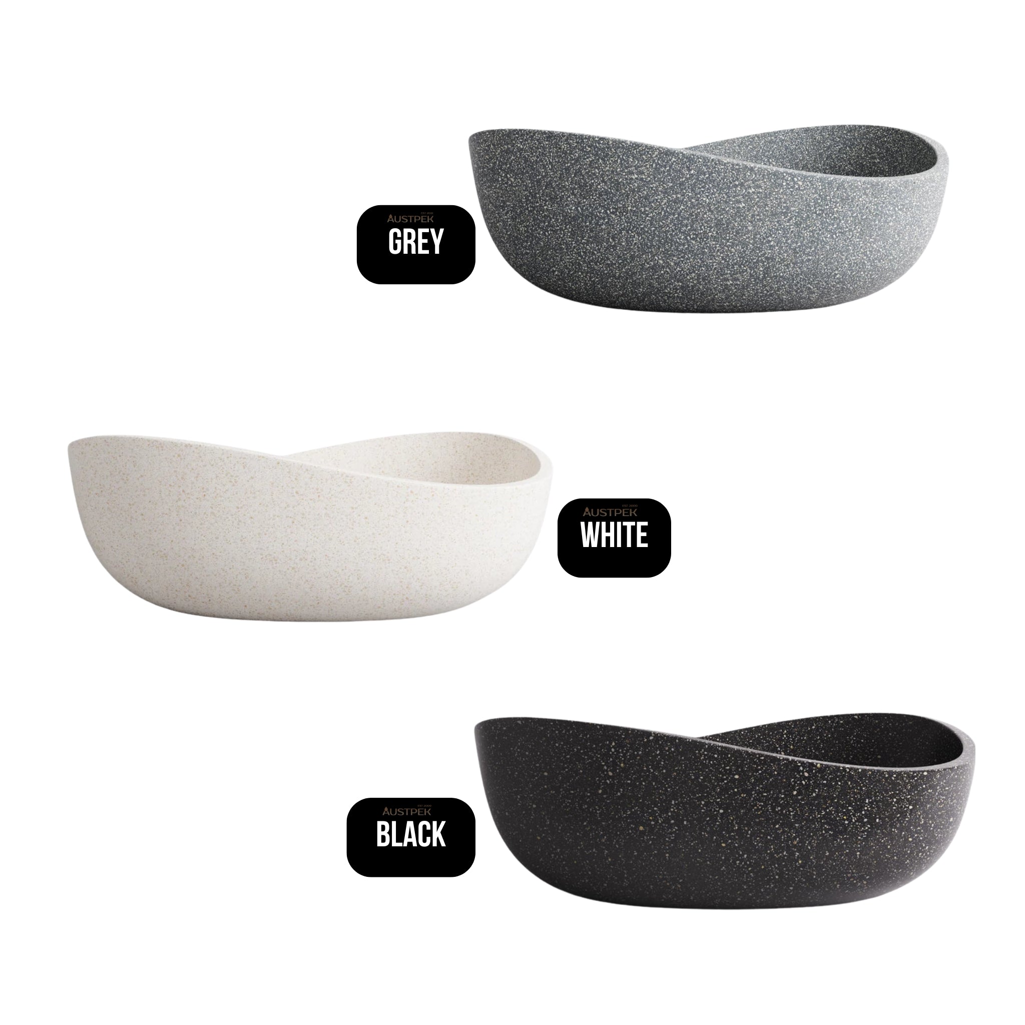 MADU JORDAN ABOVE COUNTER BASIN TERRAZO STONE BLACK 585MM