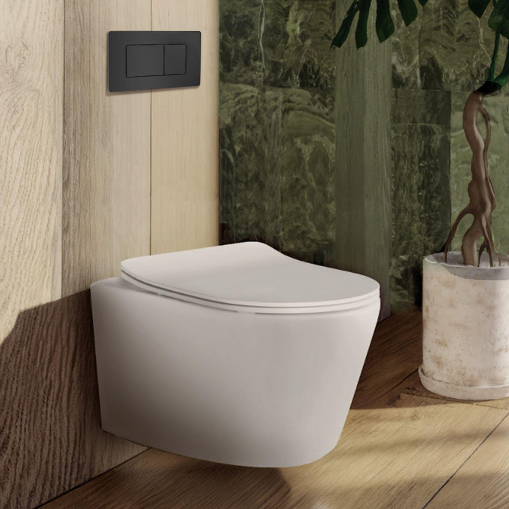 BELBAGNO STAINLESS STEEL IN WALL RECTANGULAR BUTTON FLUSH PLATES 256MM MATTE BLACK