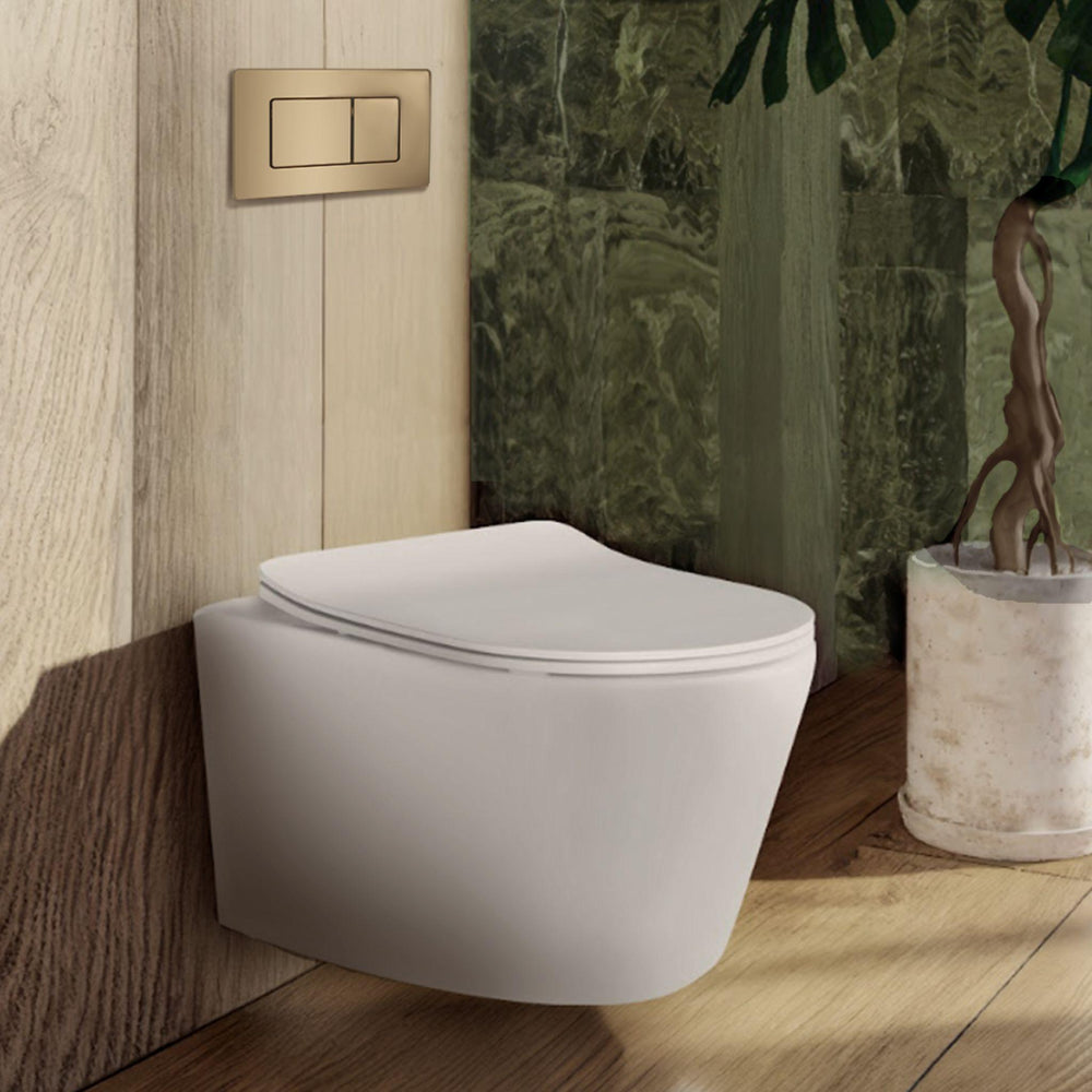 BELBAGNO STAINLESS STEEL IN WALL RECTANGULAR BUTTON FLUSH PLATES 256MM CHAMPAIGN GOLD