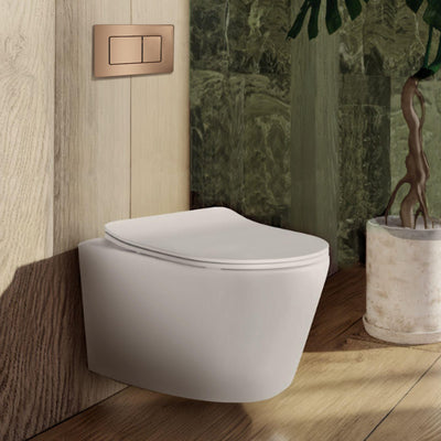 BELBAGNO STAINLESS STEEL IN WALL RECTANGULAR BUTTON FLUSH PLATES 256MM ROSE GOLD