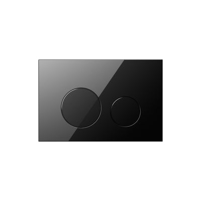 BELBAGNO GLASS IN WALL CIRCLE BUTTON FLUSH PLATES 256MM BLACK