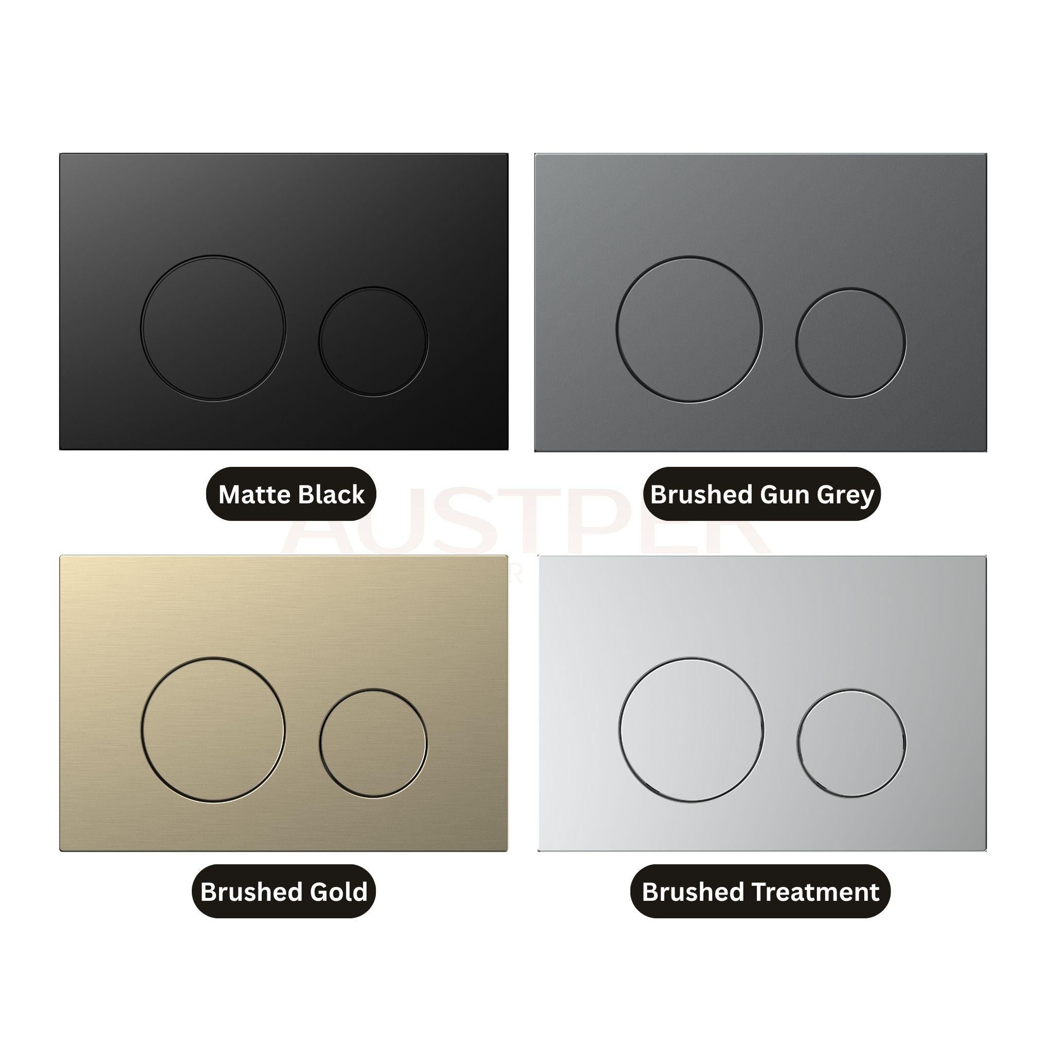 BELBAGNO STAINLESS STEEL IN WALL CIRCLE BUTTON FLUSH PLATES 256MM BRUSHED TREATMENT