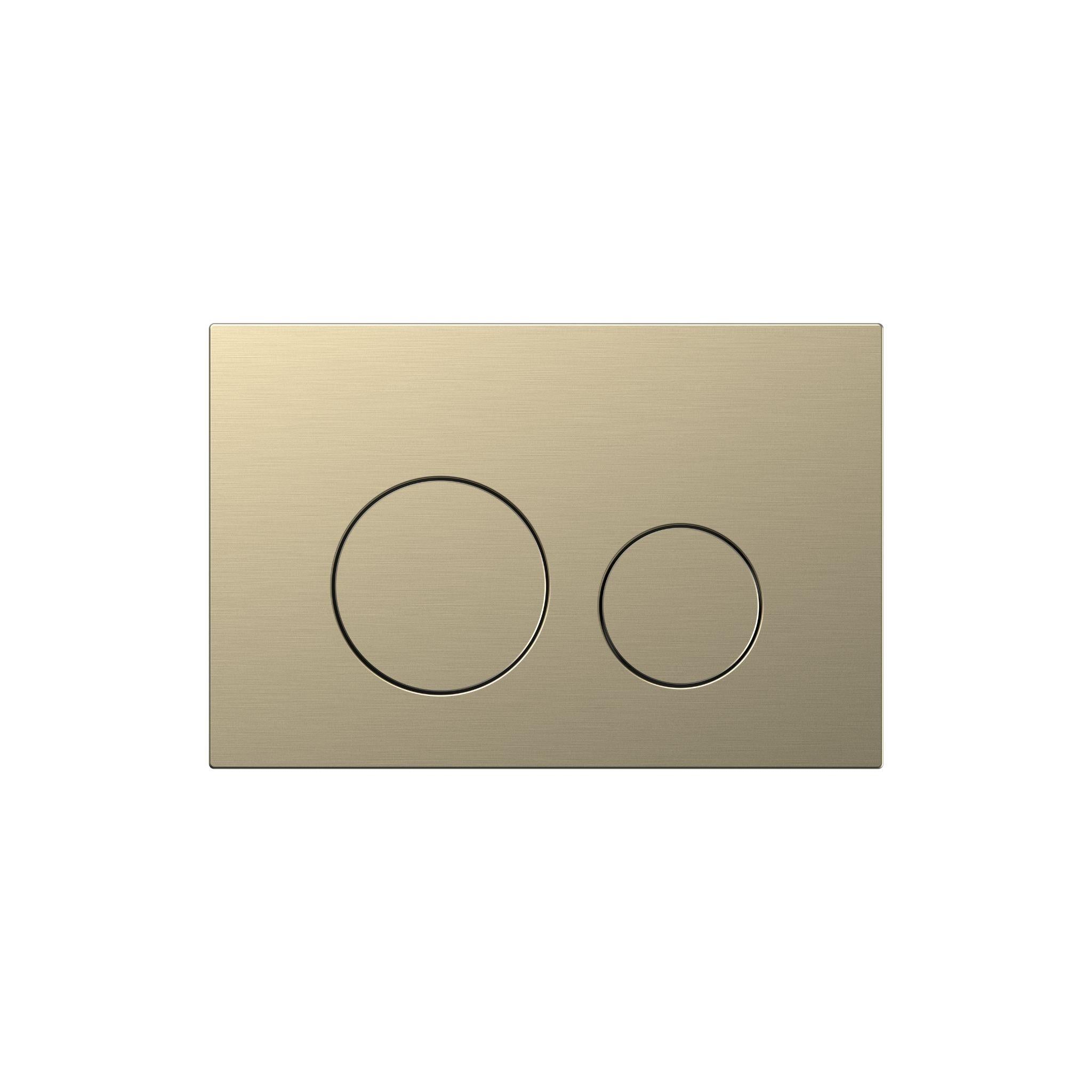 BELBAGNO STAINLESS STEEL IN WALL CIRCLE BUTTON FLUSH PLATES 256MM BRUSHED GOLD
