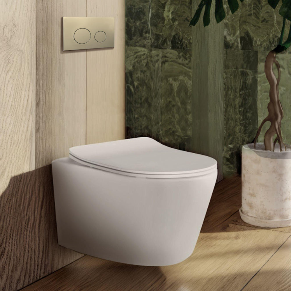 BELBAGNO STAINLESS STEEL IN WALL CIRCLE BUTTON FLUSH PLATES 256MM BRUSHED GOLD