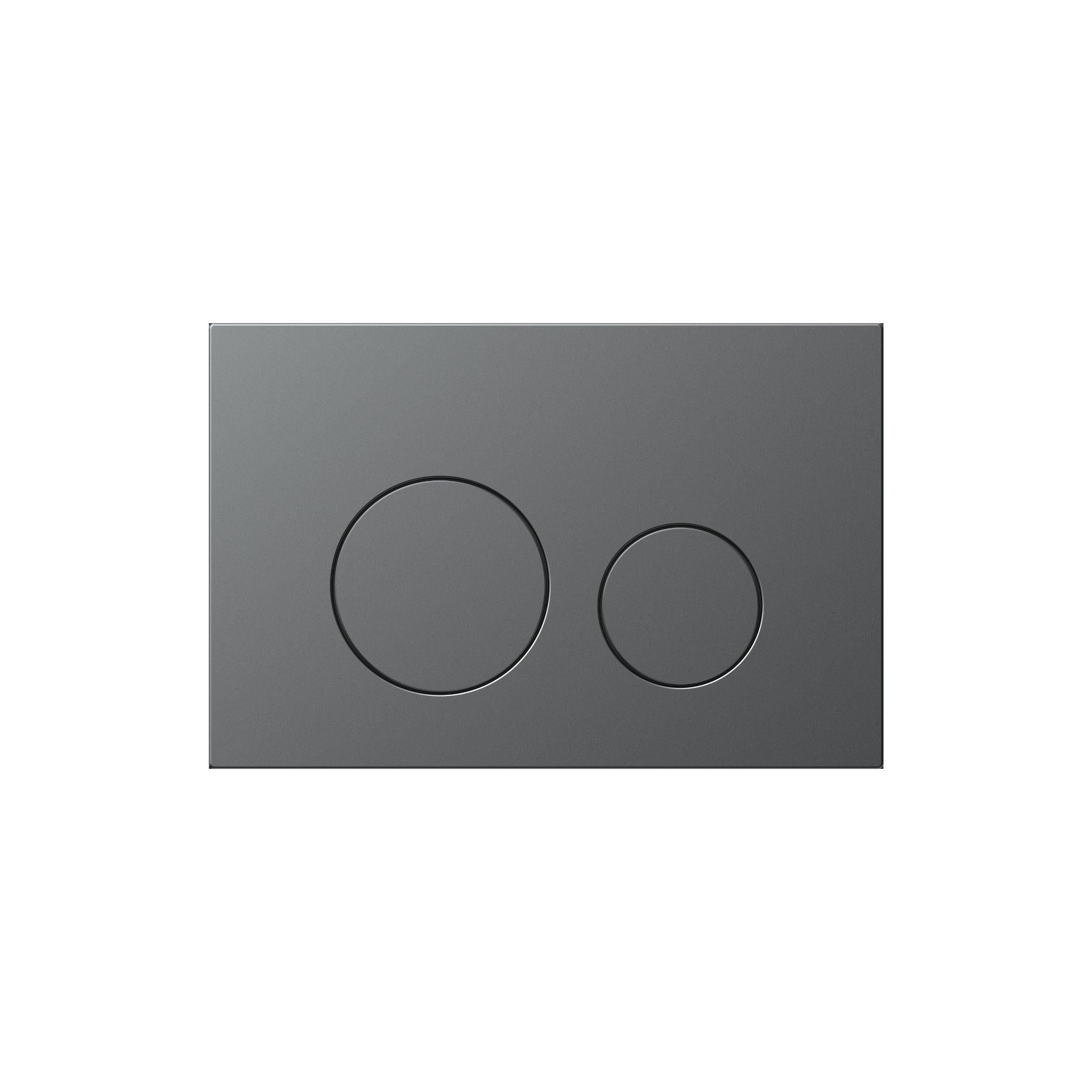 BELBAGNO STAINLESS STEEL IN WALL CIRCLE BUTTON FLUSH PLATES 256MM BRUSHED GUN GREY