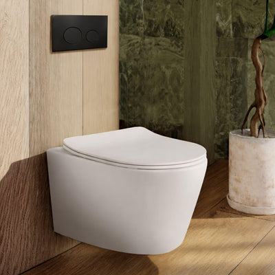 BELBAGNO STAINLESS STEEL IN WALL CIRCLE BUTTON FLUSH PLATES 256MM MATTE BLACK