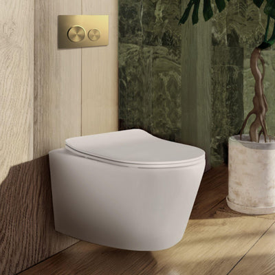 BELBAGNO ABS IN WALL CIRCLE BUTTON FLUSH PLATES 256MM BRUSHED GOLD