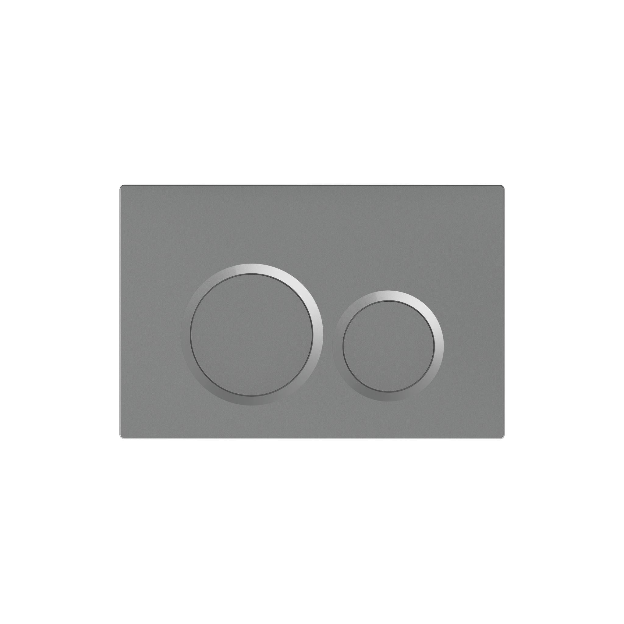 BELBAGNO ABS IN WALL CIRCLE BUTTON FLUSH PLATES 256MM GUN GREY