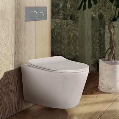 BELBAGNO ABS IN WALL CIRCLE BUTTON FLUSH PLATES 256MM GUN GREY