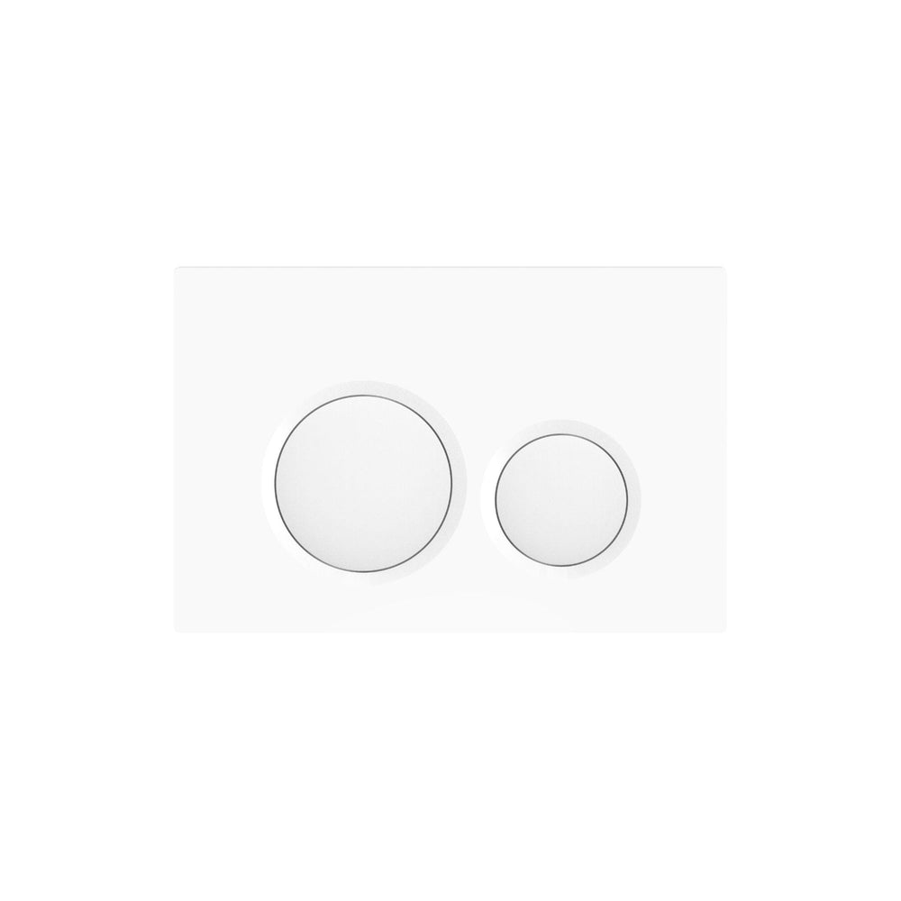 BELBAGNO ABS IN WALL CIRCLE BUTTON FLUSH PLATES 256MM WHITE