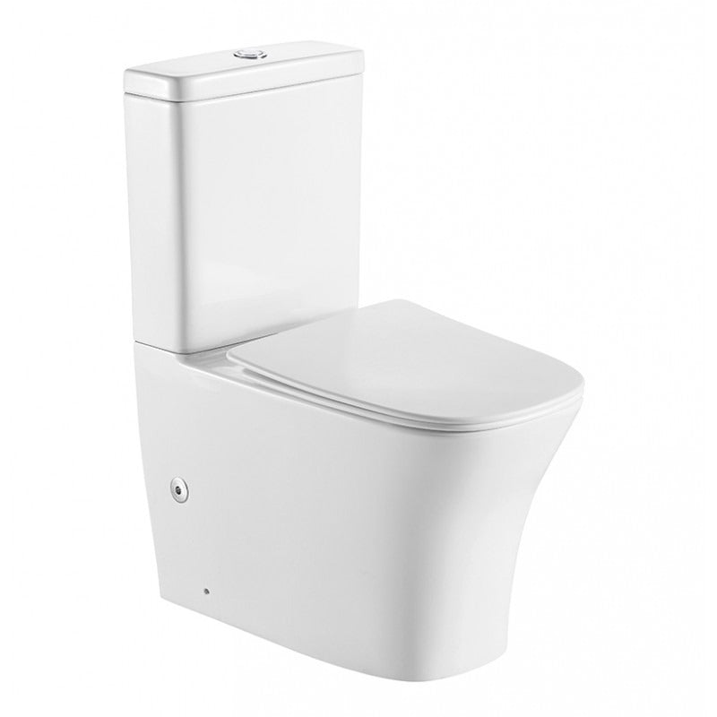 BEL BAGNO MODENA RIMLESS BACK TO WALL TOILET SUITE GLOSS WHITE