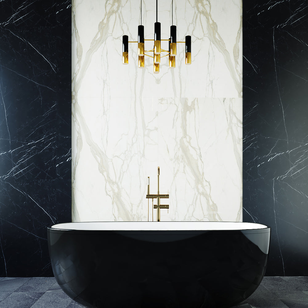 BELBAGNO SAPPHIRE FREESTANDING BATHTUB SEMI GLOSS BLACK 1650MM