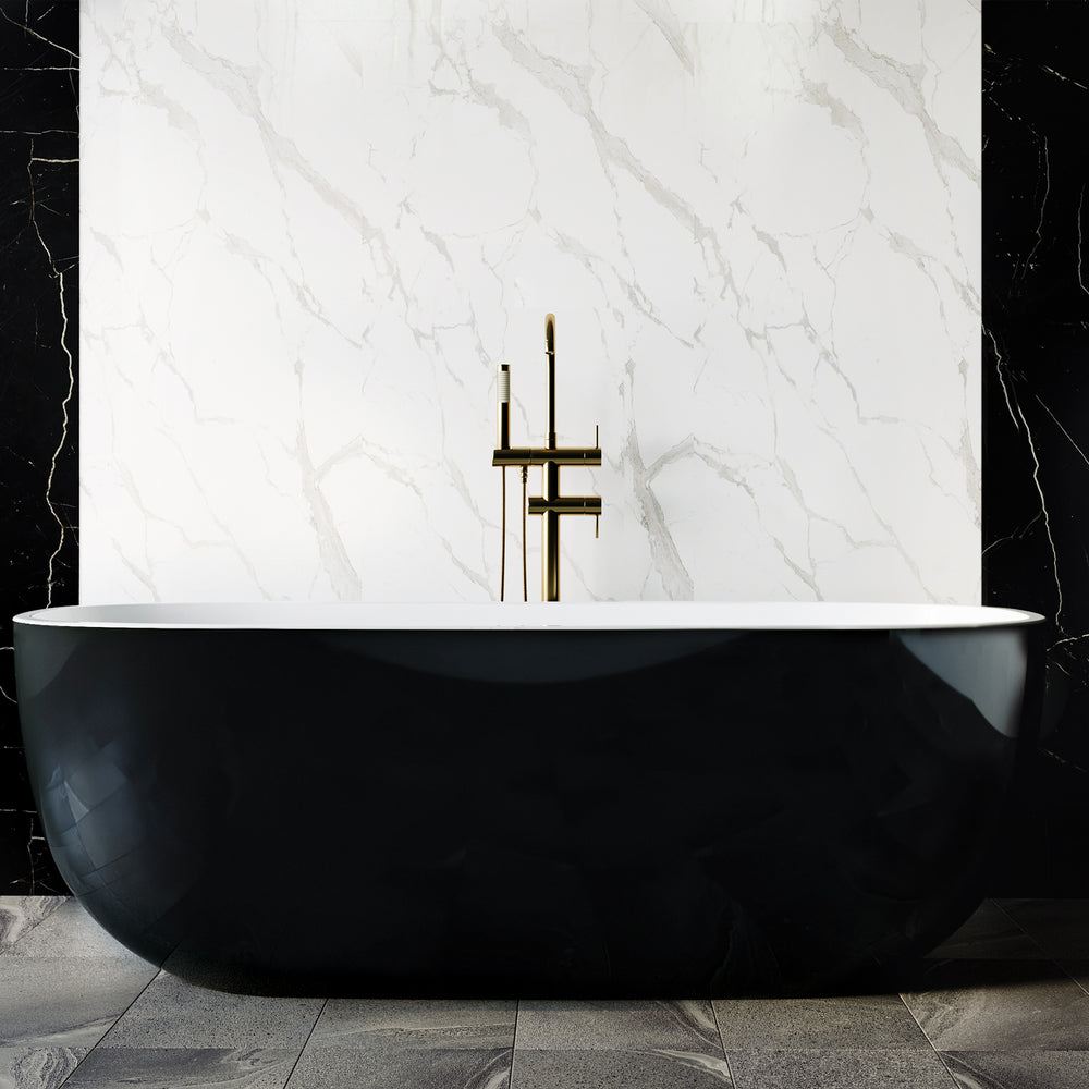 BELBAGNO SAPPHIRE FREESTANDING BATHTUB SEMI GLOSS BLACK 1650MM