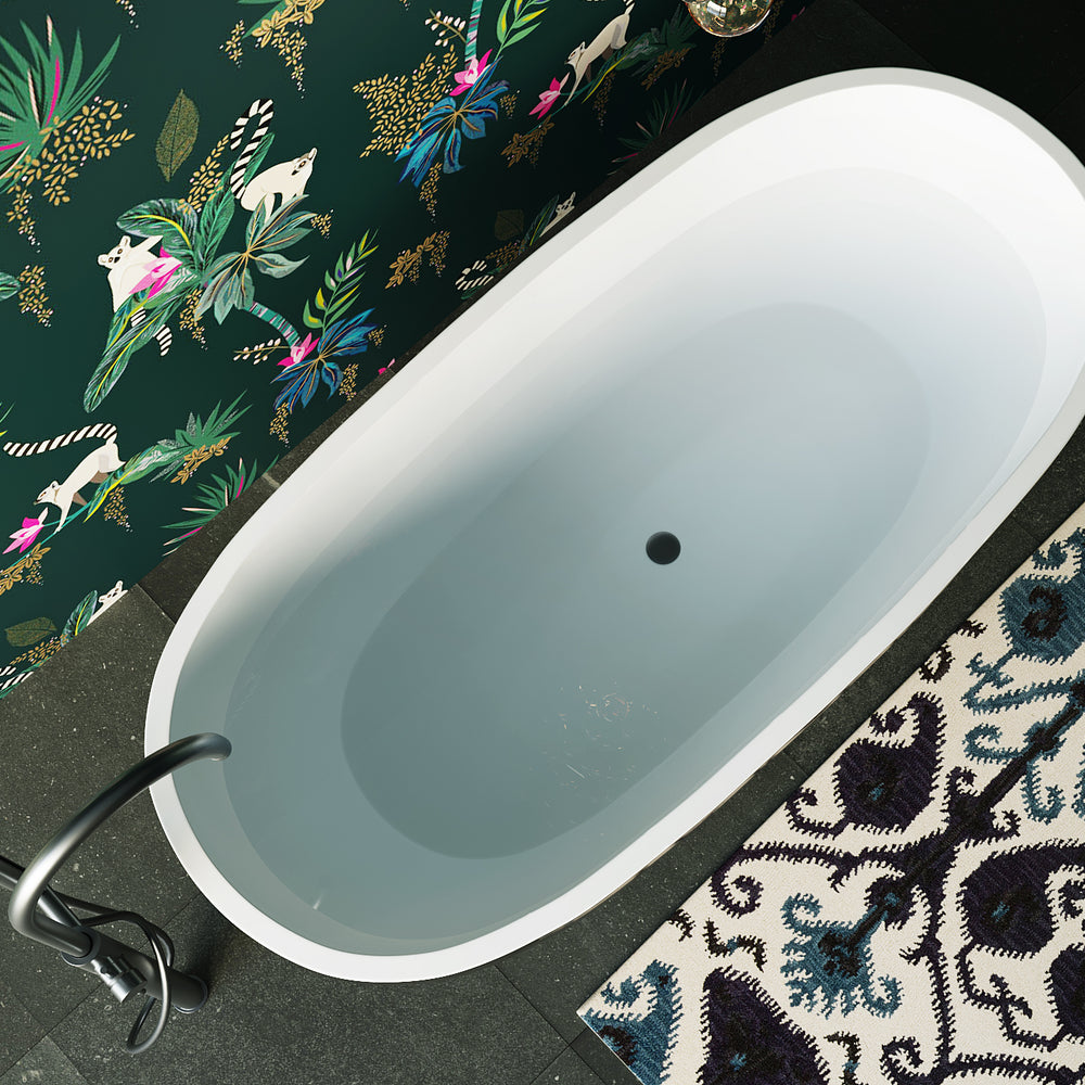 BELBAGNO SAPPHIRE FREESTANDING BATHTUB SEMI GLOSS BLACK 1650MM
