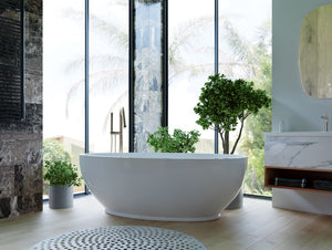 BELBAGNO AVEO FREESTANDING BATHTUB SEMI GLOSS WHITE 1700MM