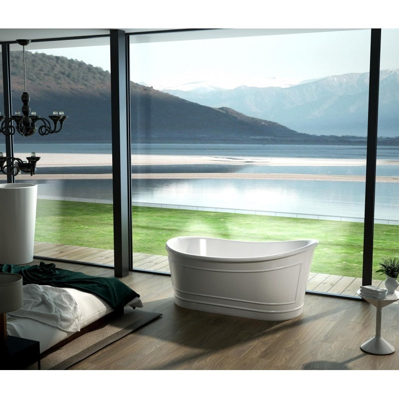 BEL BAGNO RITZ FREESTANDING BATHTUB MATTE WHITE 1676MM