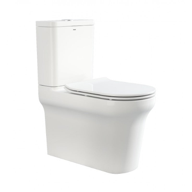 BEL BAGNO VELLA RIMLESS BACK TO WALL TOILET SUITE GLOSS WHITE