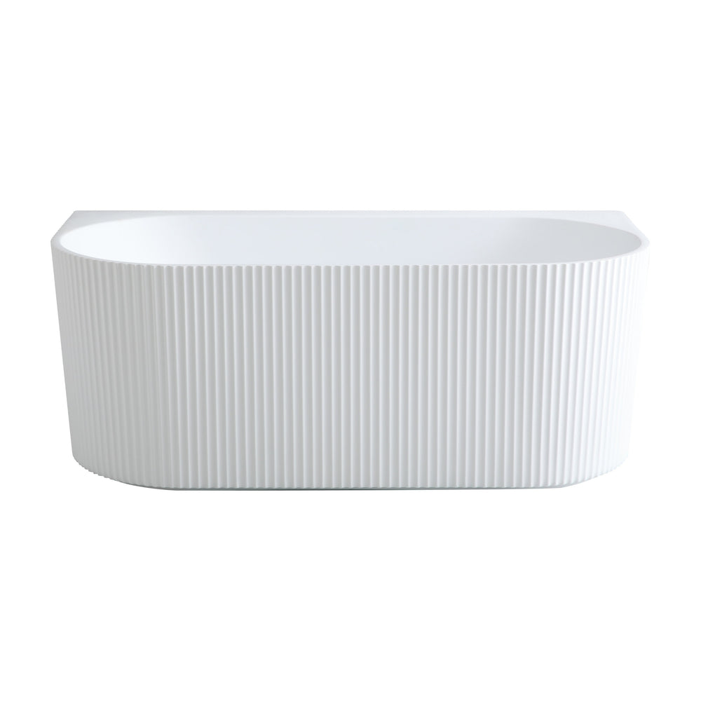 VITO BALI FLUTED FREESTANDING BACK TO WALL BATHTUB MATTE WHITE (AVAILABLE IN 1500MM AND 1700MM)