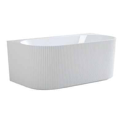 VITO BALI FLUTED FREESTANDING BACK TO WALL BATHTUB MATTE WHITE (AVAILABLE IN 1500MM AND 1700MM)