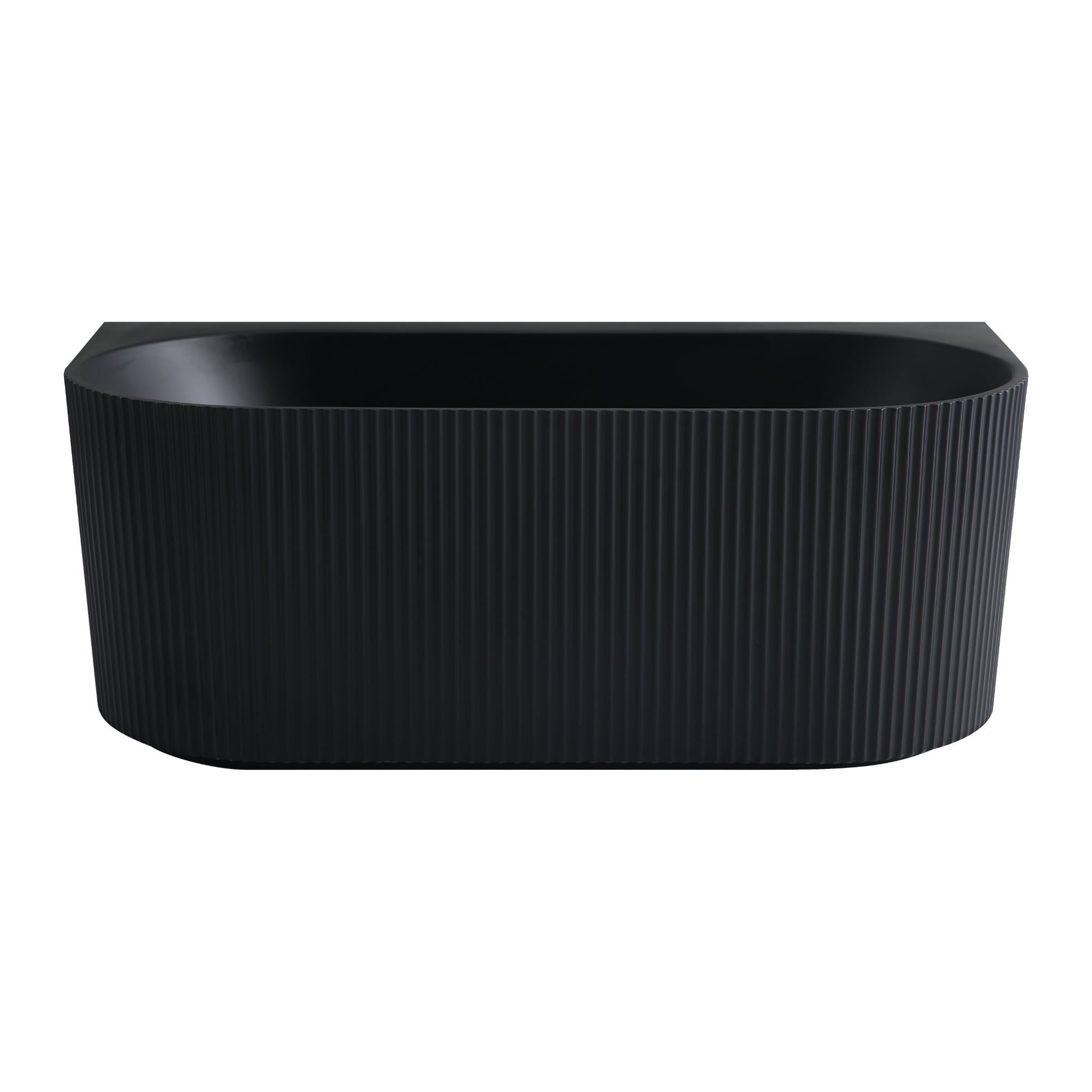 VITO BALI FLUTED FREESTANDING BACK TO WALL BATHTUB MATTE BLACK (AVAILABLE IN 1500MM AND 1700MM)