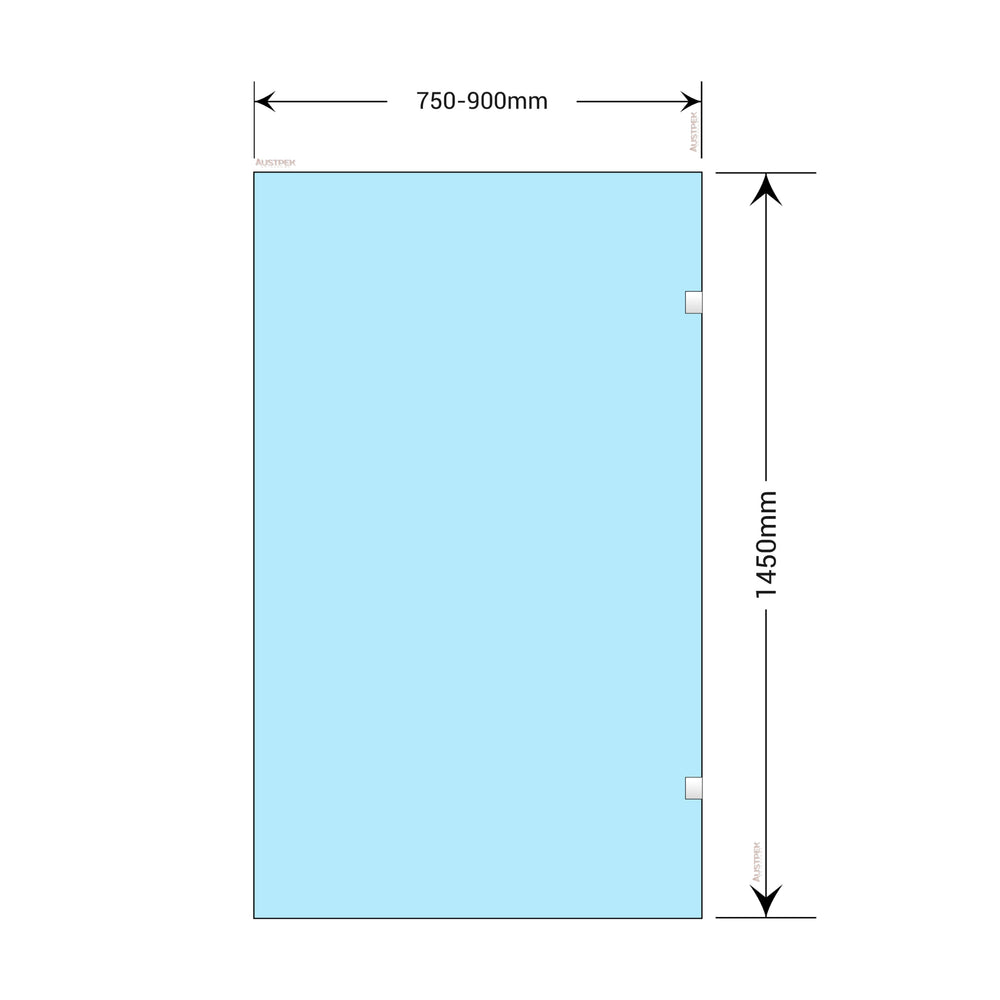 BELLA VISTA FRAMELESS HINGED DOOR BATH SHOWER SCREEN BLACK
